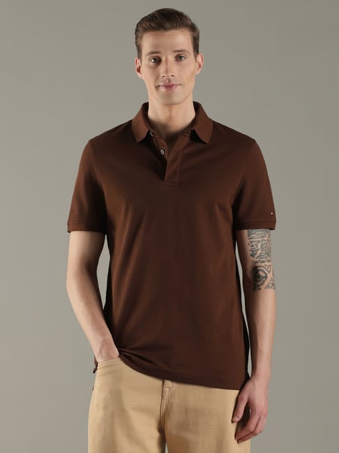 TOMMY HILFIGER Brown Regular Fit Polo T-Shirt-picture-39