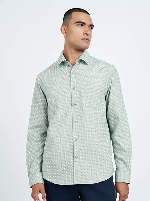 Peregrine By Pantaloons Almost Aqua Regular Fit Printed Shirt-picture-46