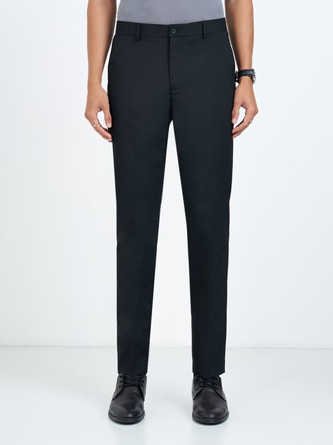 Peregrine By Pantaloons Black Slim Fit Trousers