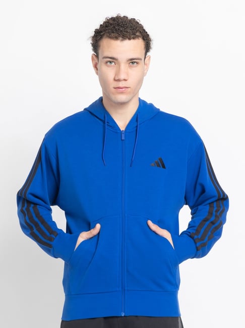 Adidas Blue Regular Fit Hoodie-image-15