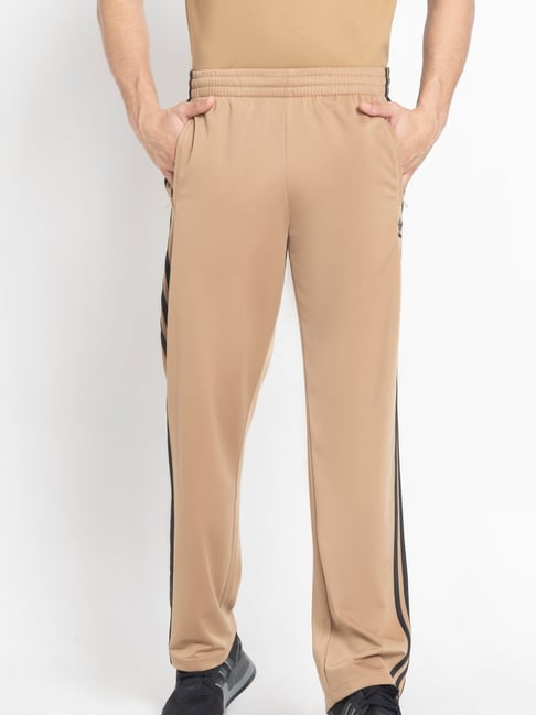 Adidas Originals Brown Polyester Regular Fit Striped Track Pants-picture-22