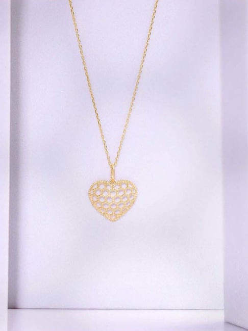 Mia by Tanishq 14k (585) Yellow Gold Honeyed Heart Pendant for Women