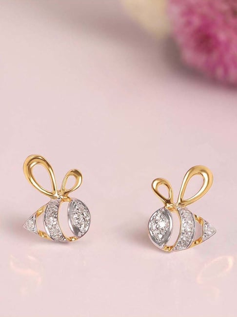 Mia by Tanishq 9k (375) Yellow Gold Diamond Playful Buzz Earrings for Women