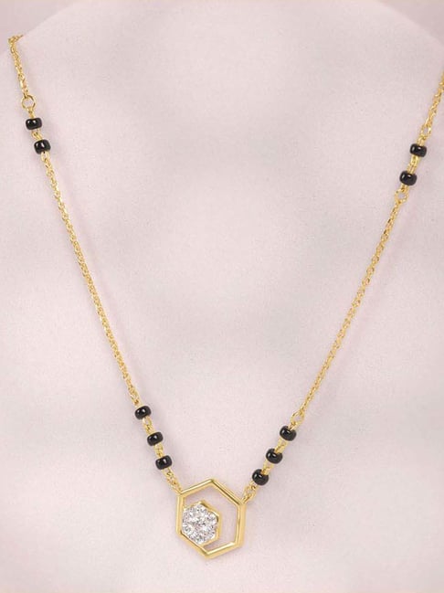 Mia by Tanishq 14k (585) Yellow Gold Diamond Hive Spark Mangalsutra for Women