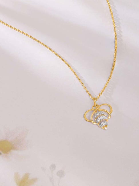 Mia by Tanishq 14k (585) Yellow Gold Diamond Buzz Forever Pendant for Women