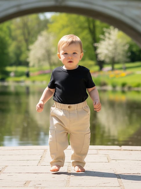 Miniklub Boys Beige Regular Fit Woven Pant