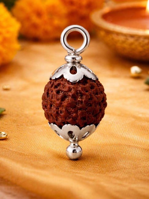P.N.Gadgil Jewellers 925 Sterling Silver Divine Rudraksha Pendant for Unisex