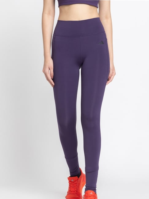 Adidas Purple Polyester Printed High Rise Tights-picture-38