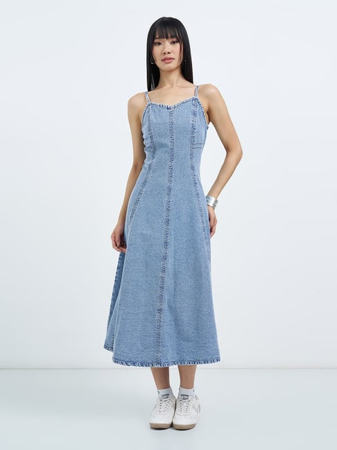 Sf Jeans By Pantaloons Blue Slim Fit Dress