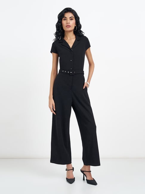 Annabelle By Pantaloons Jet Black Regular Fit Jumpsuit