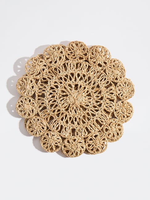 Westside Home Beige Woven-Textured Placemats (Set of 2)