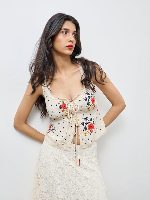 LOV by Westside Cream Floral Top