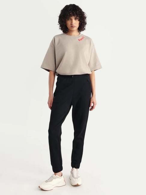 RAREISM Black Solid Trackpants-picture-28