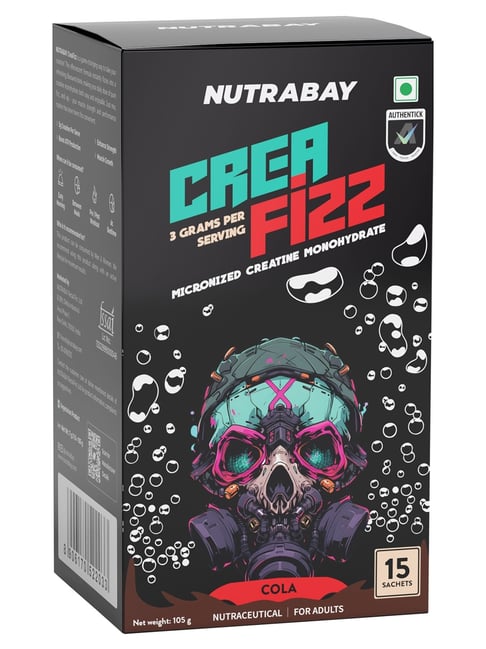 Nutrabay Creafizz Effervescent Powder, Rapid Absorption, Cola Flavour, 15 Sachets ,105G