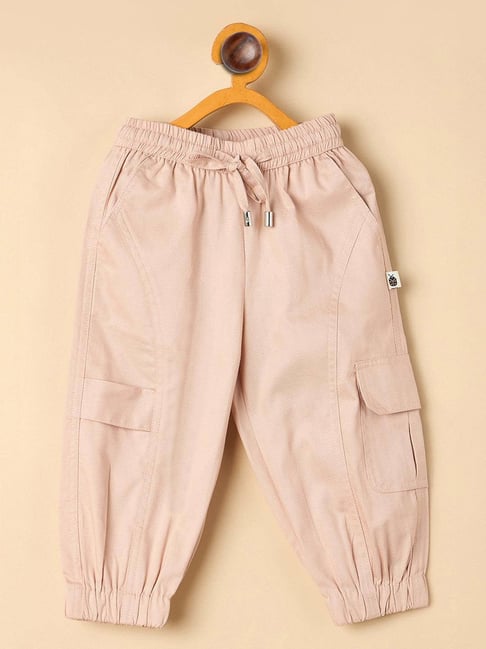 StyloBug Kids Peach Cotton Regular Fit Cargo Pant
