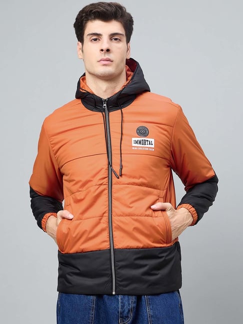 Duke Rust & Black Polyester Regular Fit Colourblocked Puffer Jacket-picture-39