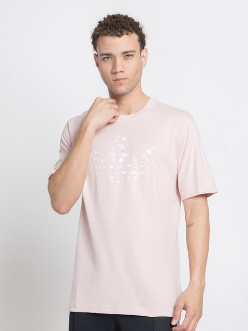 Adidas Originals Light Pink Regular Fit Printed T-shirt-image-46