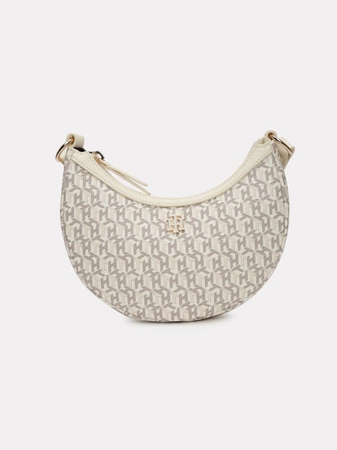 TOMMY HILFIGER Off White Printed Hobo Bag-image-41