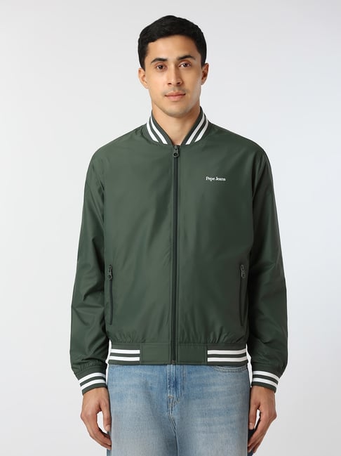 Pepe Jeans Green Polyester Regular Fit Solid Jacket-picture-43