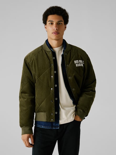 Pepe Jeans Green Cotton Regular Fit Solid Bomber Jacket-picture-10
