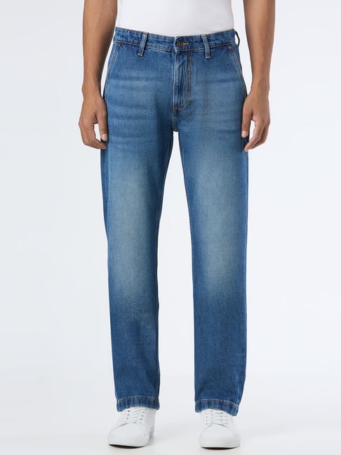 Pepe Jeans Blue Cotton Straight Fit Solid Jeans-picture-17