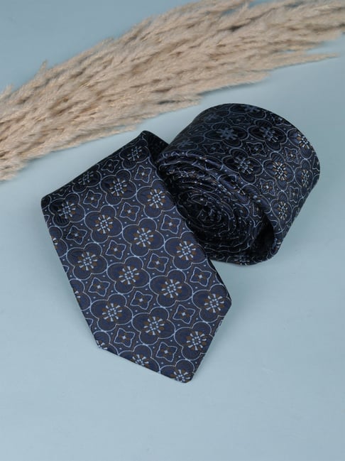 Allen Solly Navy Embroidered Tie