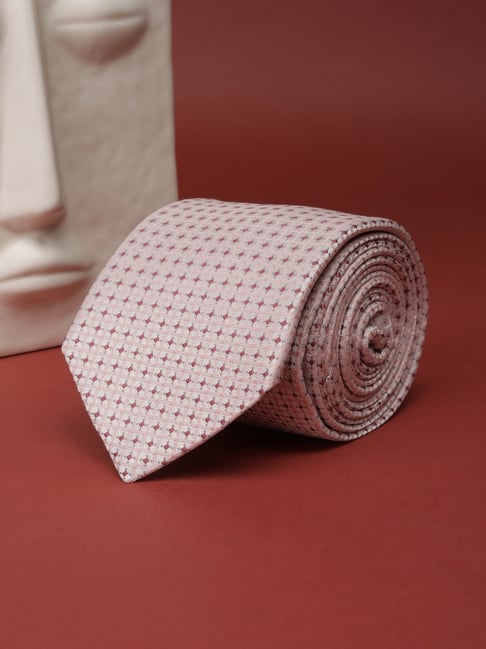 Allen Solly Peach Embroidered Tie