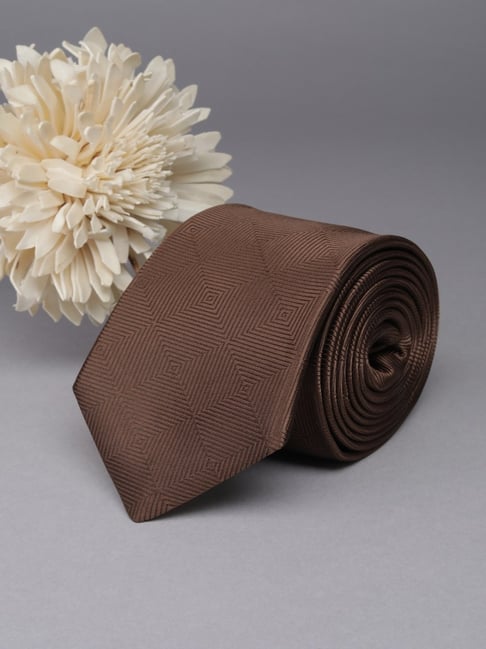 Allen Solly Brown Solid Tie