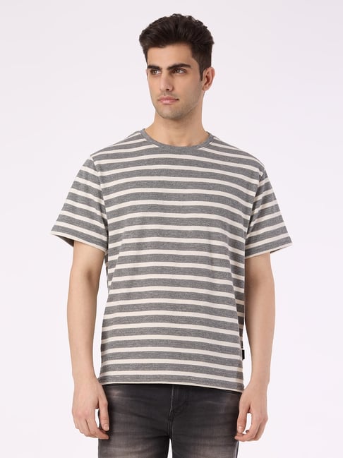 Pepe Jeans Grey Relaxed Fit Striped T-Shirt-picture-41