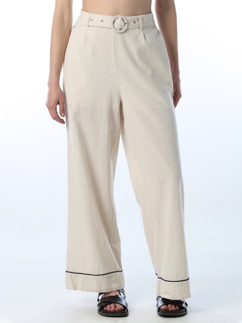 Only Birch Solid Flared Fit Pants