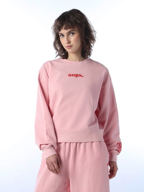 Only Romance Rose Cotton Printed Regular Fit Sweatshirt