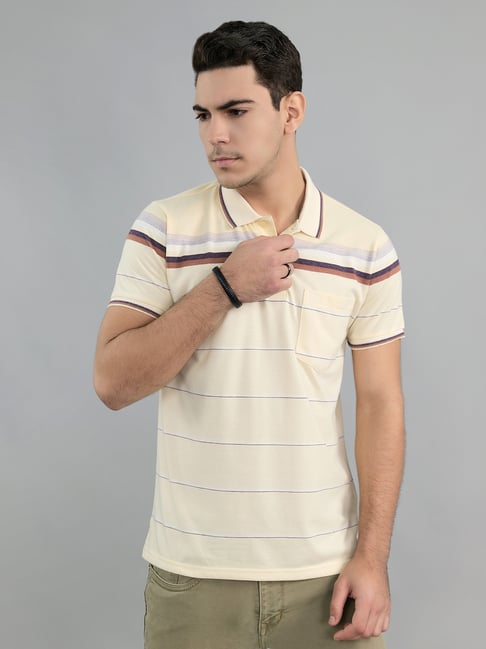 Monte Carlo Beige Regular Fit Striped Polo T-shirt-picture-44