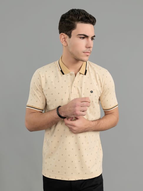 Monte Carlo Beige Regular Fit Printed Polo T-shirt-picture-36