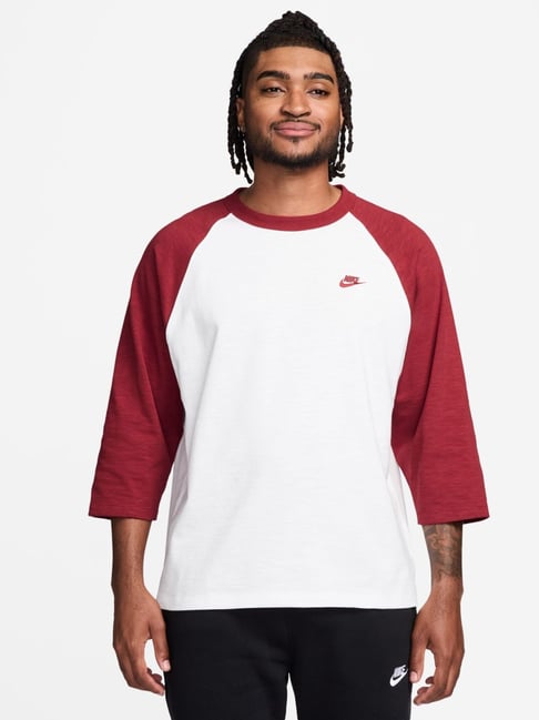 Nike Club Essentials Team Crimson & White Cotton Regular Fit Sports T-Shirt-picture-19