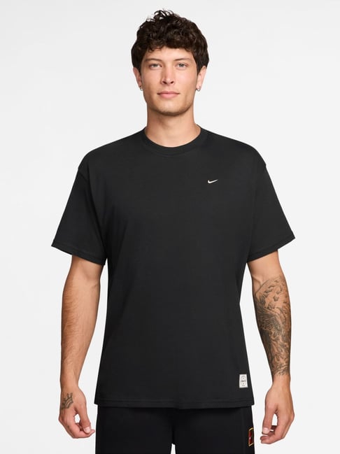 Nike NAC Patch Essentials Black Cotton Regular Fit Sports T-Shirt-picture-18