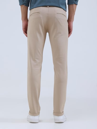 Greenfibre Fawn Slim Fit Solid Formal Trousers Greenfibre Fawn Slim Fit Solid Formal Trousers