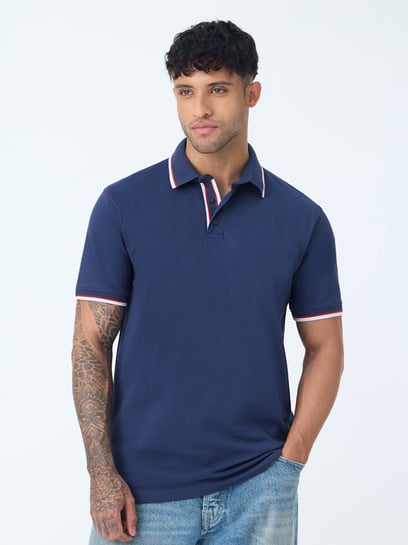 The Souled Store Pique Polo: Indigo Polos