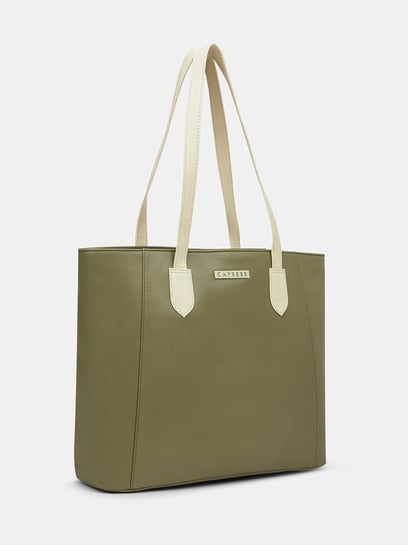 Caprese Olive Green Devon Large Leather Laptop Tote