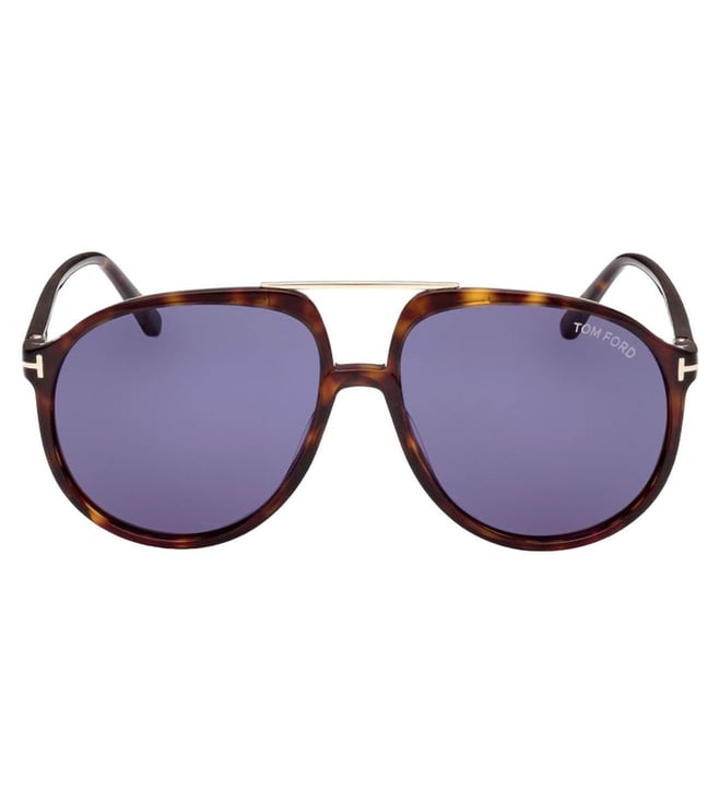 Tom Ford FT1079 58 52V Blue UV Protected Pilot Sunglasses for Men