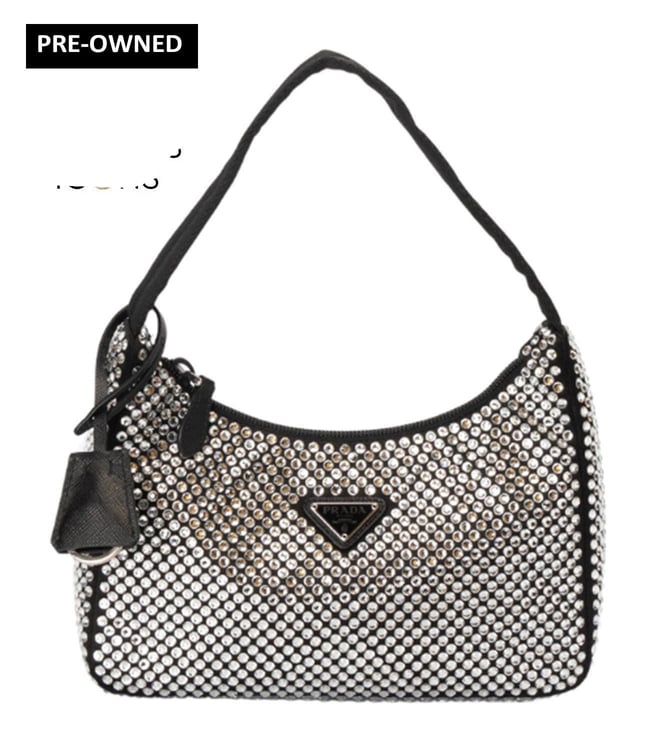 Prada Black Crystal Re-Edition 2000 Small Shoulder Bag