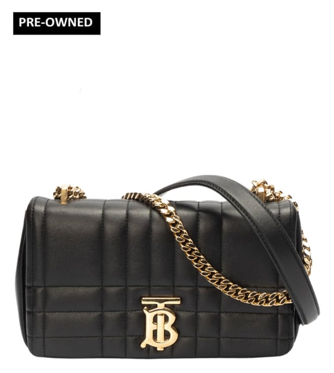 BURBERRY Black Lola Quilted Small Leather Cross Body Bag