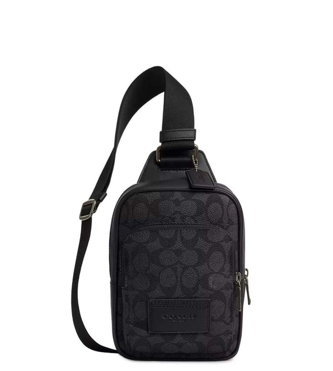 Coach Grey Racer Logo Small Cross Body Bag