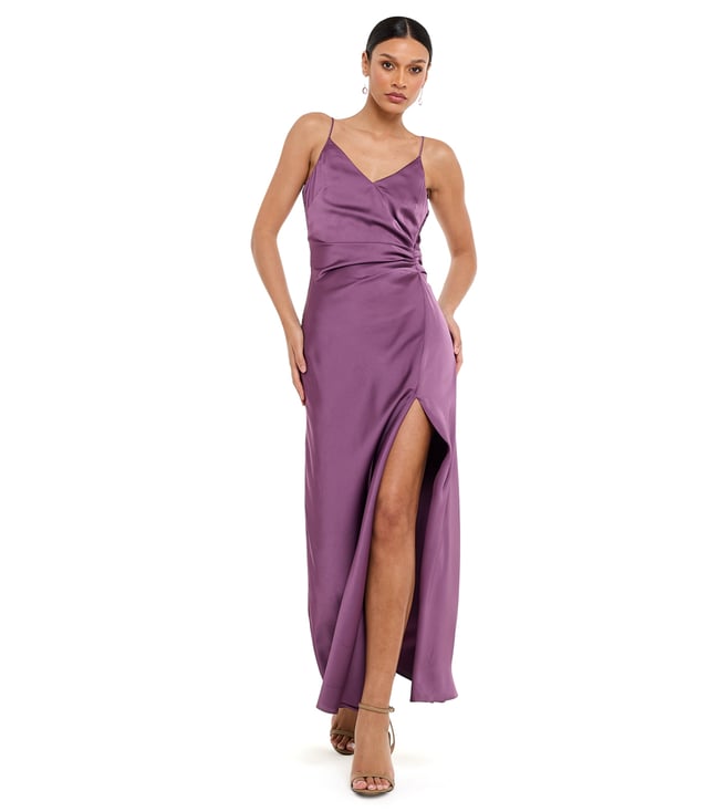 bcbg purple dress Printed Organza Gown