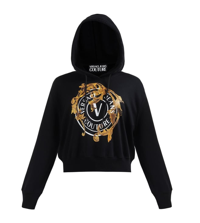 Versace Jeans Couture Black Graphic Regular Fit Hooide