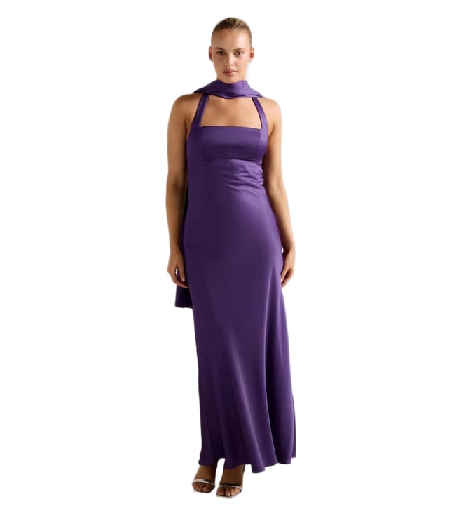 forever new purple dress Forever New Rickie Button Up Midi Dress in Plum Purple