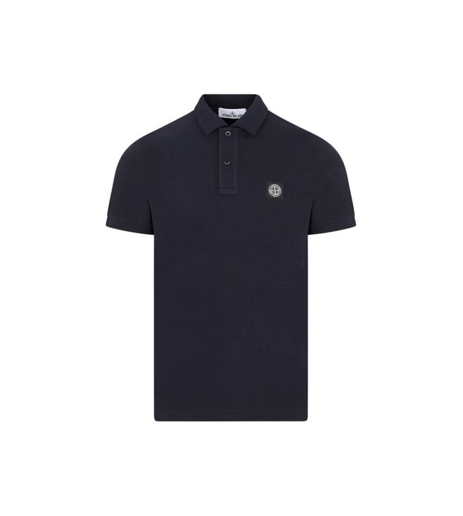Stone Island Navy Blue Compass Patch Polo