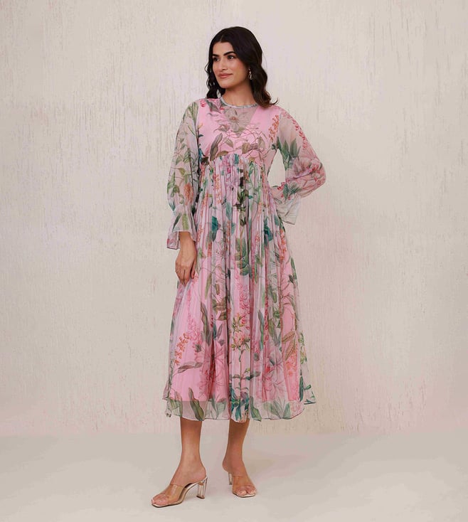 sachin and babi light blue dress FLOWING CHIFFON DRESS WITH SLIT SLEEVES – Gauri and Nainika