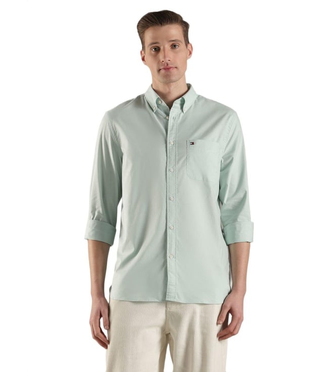 green emerald velvet dress Vintage Tommy Hilfiger Green White Squared Shirt – Pine Vintage