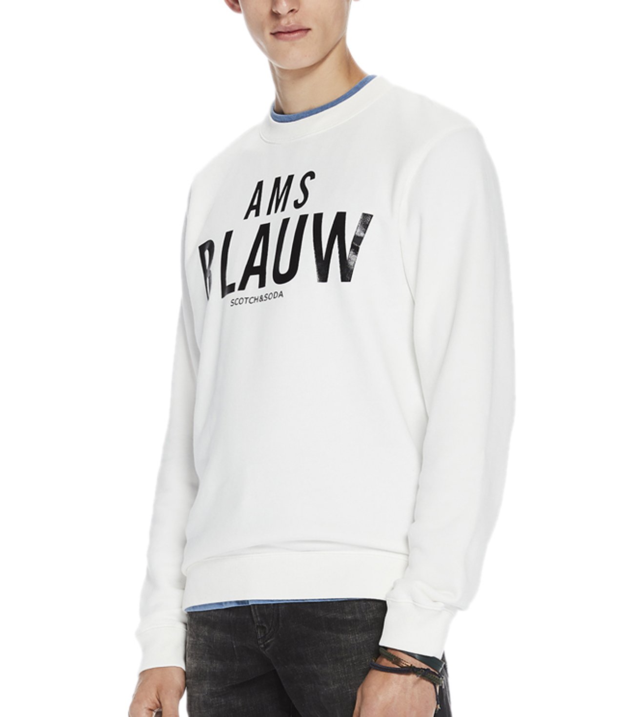 scotch and soda blauw sweatshirt