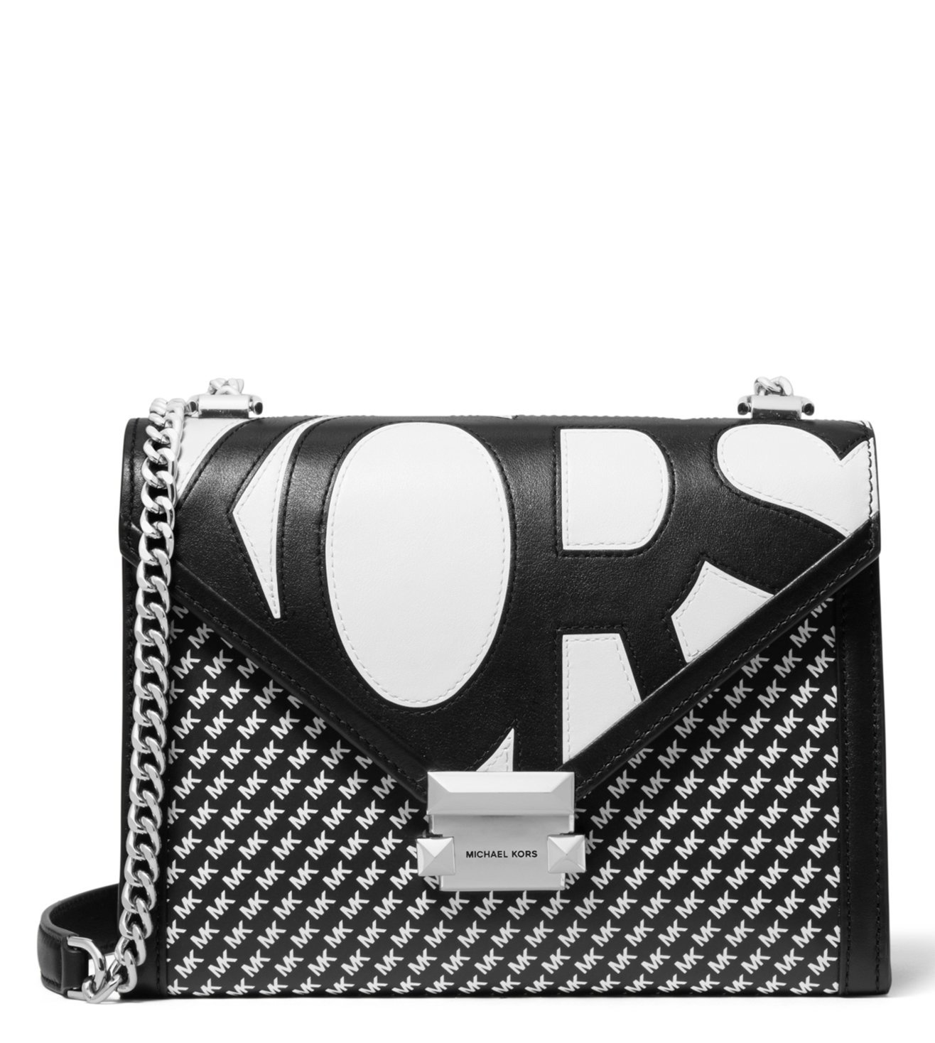 michael kors black and white handbag